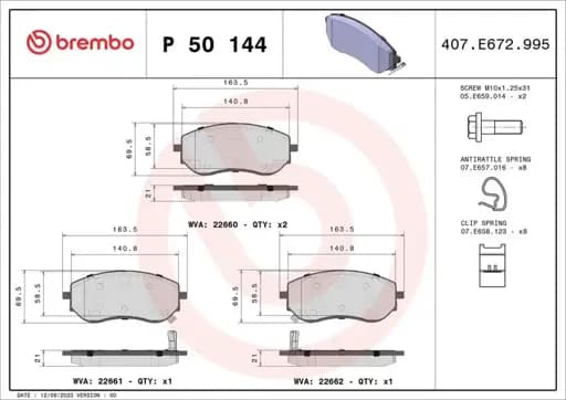 Ön Fren Balatası D10605JU0A resmi