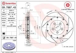 BREMBO 09.7887.43 | Fren Diski Ön Floating Aston Martin | 2 Adet
