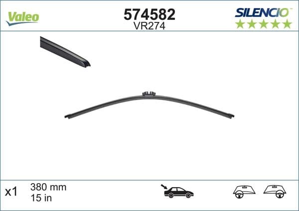 VALEO 574582 | VW Audi Silecek Süpürgesi (380 mm) A1.Q7 4M0955425a