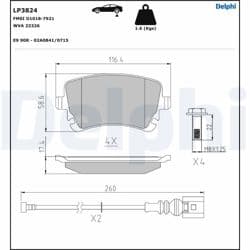 DELPHI LP3824 | Fren Balatası Arka Bentley Contınental 03-Flyıng Spur 13-20