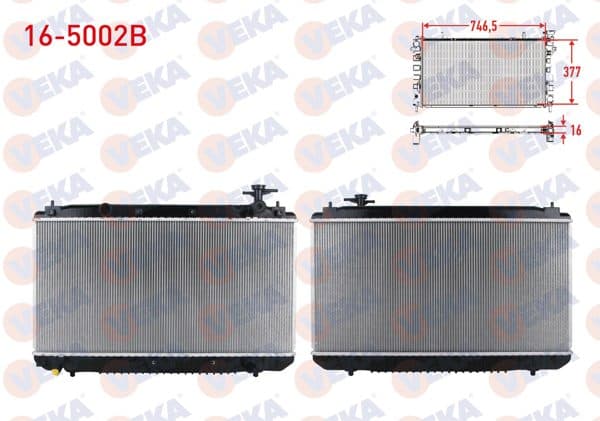 VEKA 16-5002B | Su Radyatörü Brazing Chery Tıggo 1.6 M-T Ac + /-2010 -