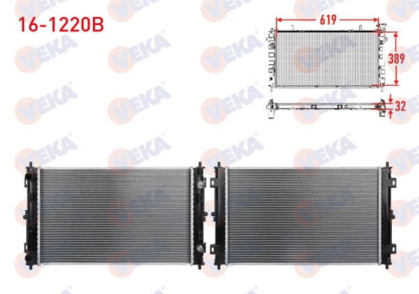VEKA 16-1220B | Su Radyatörü Brazing Chrysler Stratus Cabrıo (Ja) 2.0, 2.5 1995-2001 A-T