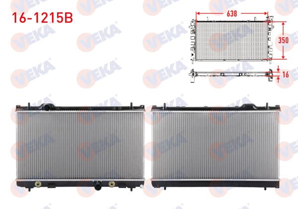VEKA 16-1215B | Su Radyatörü Brazing Chrysler Neon 2.0 16V 1999-2006 A-T