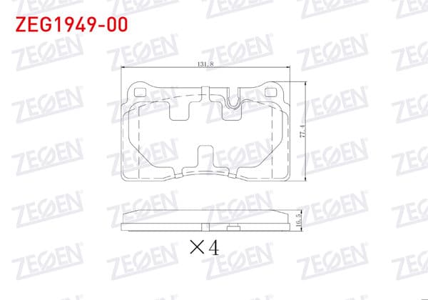 ZEGEN ZEG1949-00 | Fren Balata Ön VW Touareg 2.5 TDI 2004-2010-3.0 TDI 2004-2018-3.2 2002-2006 / Seat Leon 2.0 TDI-1.5 Etsı-1.5 TSI-1.0 TSI 2020-/ Ateca 1.6 TDI 2016-/ Cupra Formentor 1.5 TSI 2020 -