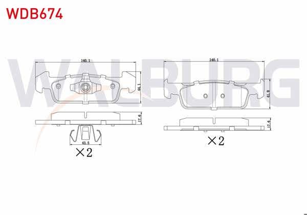 WALBURG WDB674 | Fren Balata Ön Dacia Logan II 1.5 DCI 2012-/ Logan II 1.2 2012-/ Sandero II 1.2 2013-/ Sandero II 1.5 DCI 2013-/ Renault Twingo III 1.0 Sce 70 2014 -