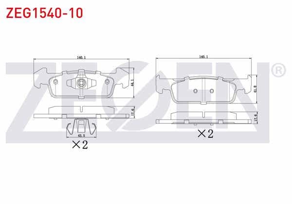 ZEGEN ZEG1540-10 | Fren Balata Ön Dacia Logan II 1.5 DCI 2012-/ Logan II 1.2 2012-/ Sandero II 1.2 2013-/ Sandero II 1.5 DCI 2013-/ Renault Twingo III 1.0 Sce 70 2014 -