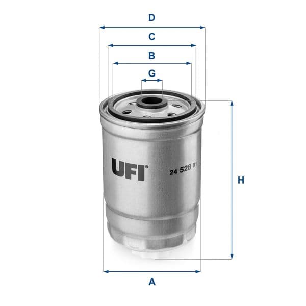 UFI 24.528.01 | Yakıt Filtresi (Dodge Nitro 2.8Crd / Jeep Wrangler III 2.8Crd 2007 -) Oe