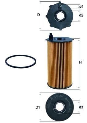 MAHLE OX354D | Yağ Filtresi Dodge Nitro 2 8 Crd 07-Jeep 04 -