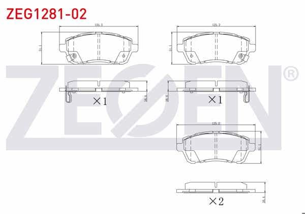 ZEGEN ZEG1281-02 | Fren Balata Ön Ford Fiesta VI 2008-2017 / Daihatsu Materıa 2006-/ Sirion 2005-/ Mazda 2 1.5İ 2007-2015 / Suzuki Baleno 2016-/ Swift IV-V 2010 -