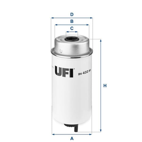 UFI 24.432.00 | Yakıt Filtre Ford Transit V184 2.4 D 01-06