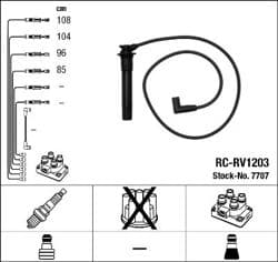 NGK 7707 | Buji Kablo Seti Rover 200 218 95-00 400 1.8 96-98 Coupe 1.8 96-99 Mg Mgf 1.8 I Vvc 95-02 25 1.8 00 -