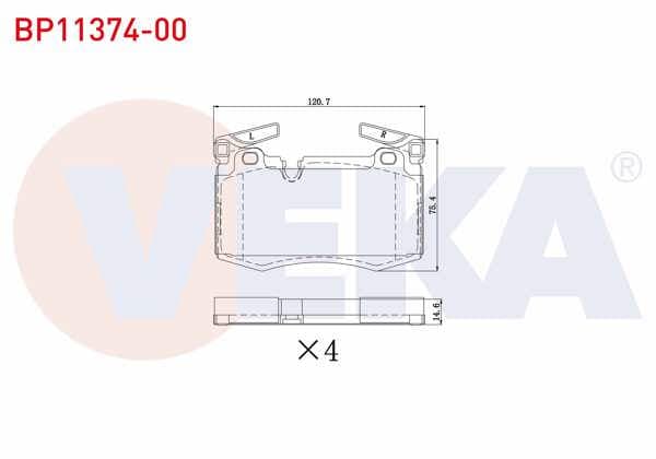VEKA BP11374-00 | Fren Balata Ön Mini (R56) Cooper 1.6 D 2006-2013