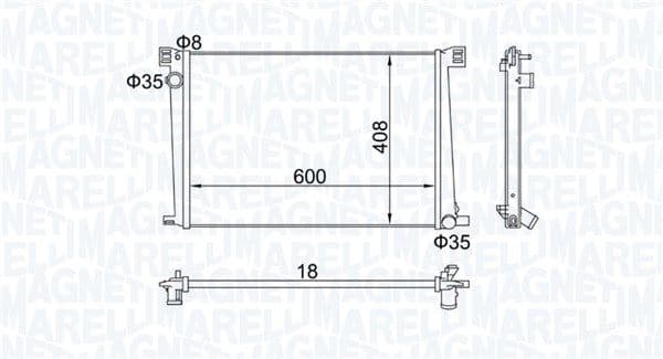 MAGNETI MARELLI 350213168600 | Su Radyatörü Mini R55-R56-R57-R58-R60-R61 Bm 06-16
