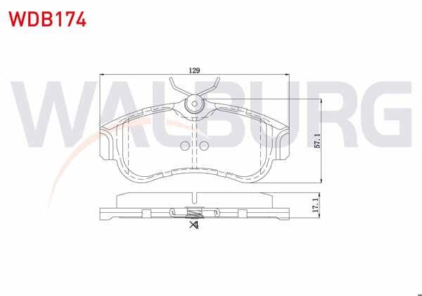 WALBURG WDB174 | Fren Balata Ön Nissan Primera (P11) 1.6İ 16V 1996-2001 / (P11) 1.8İ 16V 1996-2001 / (P11) 2.0İ 16V 1996-2001 / (P11) 2.0 TD 1996-2001 / Primera (P10) 2.0İ 1990-1998