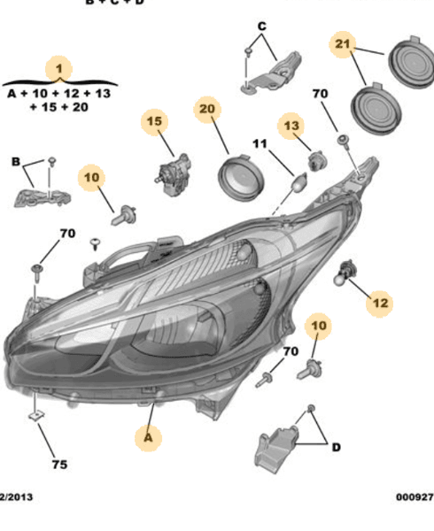 MOPAR (PSA) 1685351480 | Far Sağ Peugeot 208 12 >