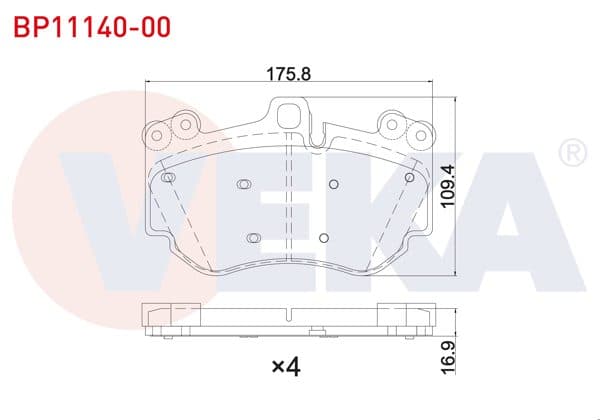 VEKA BP11140-00 | Fren Balata Ön Porsche Cayenne (955) 3.2İ 2002-2010