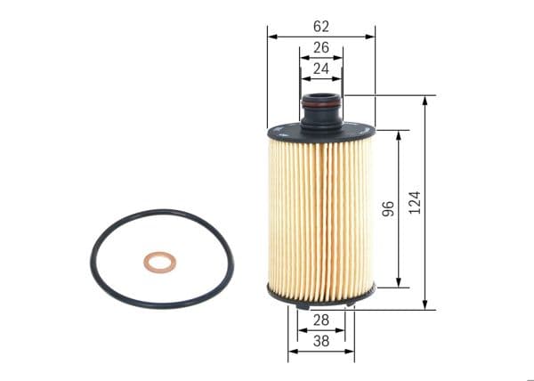 BOSCH F026407154 | Yağ Filtresi Ssangyong Actyon-Korando-Rexton-Rodius-Musso 2.0-2.2 XDi 10-