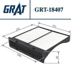 GRAT 18407 | Kabin Filtresi (Subaru Forester 10 > / Subaru Xv 12 > / Impreza 07 > / Levorg 12 > / Toyota Avensis 97 > 02 / Corona 92 > 97-Carina-E 97 >)