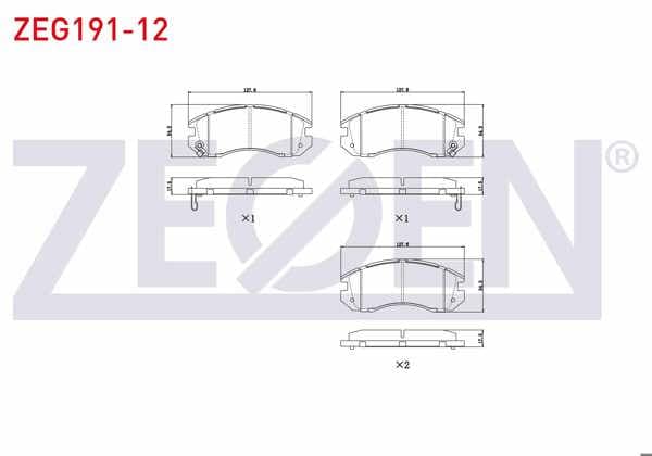 ZEGEN ZEG191-12 | Fren Balata Ön Subaru Impreza (Gc) 1.6İ 1992-2000 / Impreza (Gc) 1.8İ 1992-2000 / Legacy III (Be,Bh) 2.0İ 1998-2003
