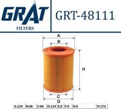GRAT 48111 | Hava Filtresi-(Suzuki: Carry-Sk410 86 > 00 / Jımny Sj410 / Daewoo: Damas 90 > >)