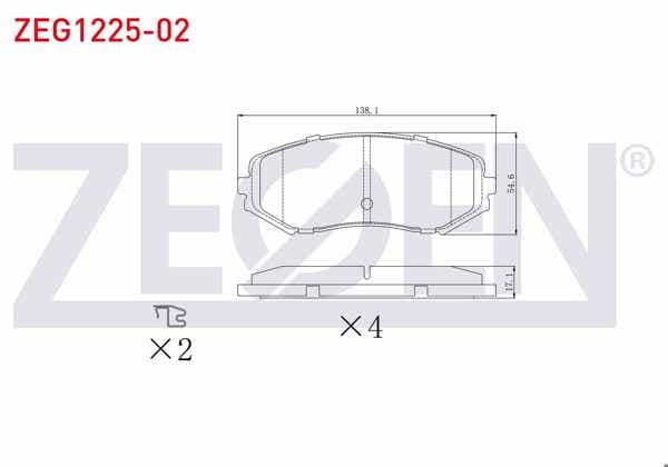 ZEGEN ZEG1225-02 | Fren Balata Ön Suzuki Grand Vitara II (Jt) 1.6 Vvt-I 2005-/ Grand Vitara II (Jt) 1.9 Ddıs 2005 -