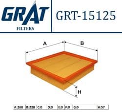 GRAT 15125 | Hava Filtresi (Volkswagen: Golf III 1.6 2.0Gtı)