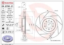 BREMBO 09.8780.21 | Fren Diski Ön UV Coated Aston Martin | 2 Adet