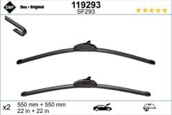 VALEO 119293 | Silecek Süpürgesi Muz Tip (X2) 550 / 550 Spoılerlı Land Rover Discovery III IV Range Rover Sport Kangoo 08 -