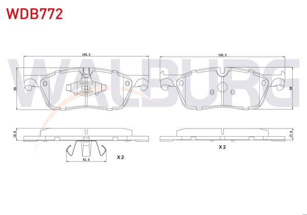 WALBURG WDB772 | Fren Balata Ön Land Rover Discovery Sport (Lc) 2.0 Td4 2014 -