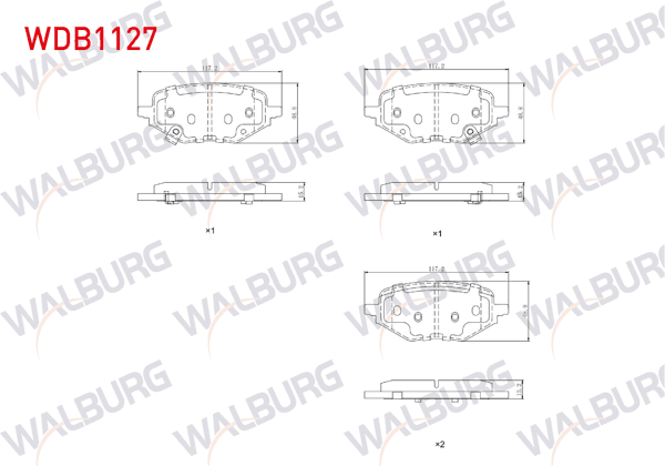 WALBURG WDB1127 | Fren Balata Arka Ikazlı Mg Zs-Zs Ev 2019 -