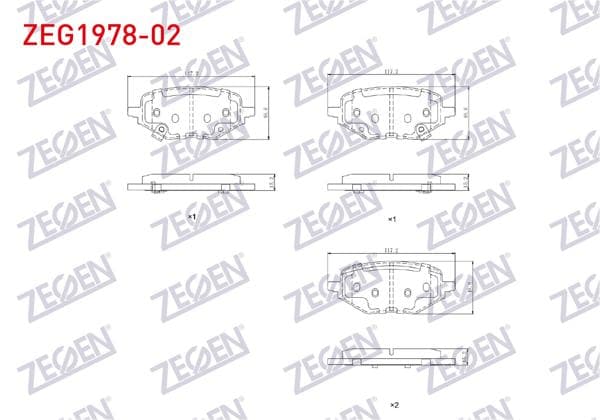 ZEGEN ZEG1978-02 | Fren Balata Arka Ikazlı Mg Zs-Zs Ev 2019 -