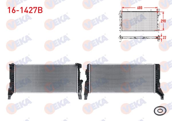VEKA 16-1427B | Su Radyatörü Brazing BMW 2 Serisi (F45) 220 D A-T 2014-/ Mini Cooper (F55) 1.5 D A-T 2013-/ Countryman (F60) 1.5 D A-T 2016 -