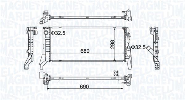 MAGNETI MARELLI 350213202700 | Su Radyatörü 2 F45-F46-X1 F49 Mini F54-F55-F57 B37-B47 14 -