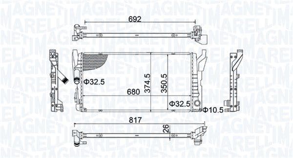 MAGNETI MARELLI 350213202800 | Su Radyatörü F45-F46-X1 F48-X2 F39 Mini F54-F55-F56 B36-B38-B46 14 -