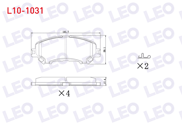 LEO L10-1031 | Fren Balata Ön Nissan Qashqai 2014-/ X-Traıl 2013-/ Renault Kadjar 2015-/ Megane IV 2016-/ Talisman 2015 -
