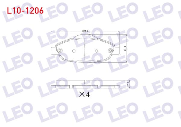 LEO L10-1206 | Fren Balata Ön Peugeot 308 (4A,4C) 1.6 HDI-1.6 VTI-1.6 Thp 2007-2013 / 3008 1.6 HDI-1.6 2009-/ 5008 1.6 HDI 110 Hp 2009 -