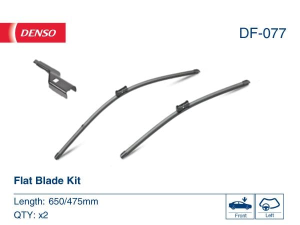DENSO DF-077 | Silecek Seti 650-475mm VW Passat 14-Tesla Model 3 18 -