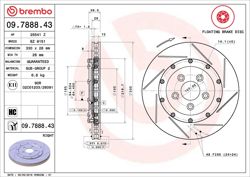 BREMBO 09.7888.43 | Fren Diski Arka Floating Aston Martin | 2 Adet