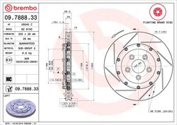 BREMBO 09.7888.33 | Fren Diski Arka Floating Aston Martin | 2 Adet