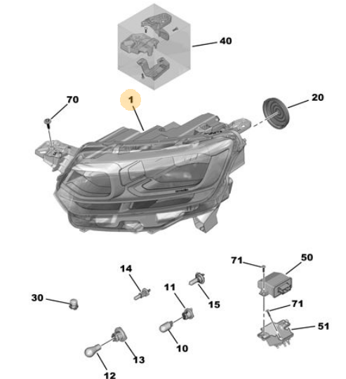 MOPAR (PSA) 9816824780 | Sağ Ön Far Citroen Berlingo 15 Bluehdı 130 (Dv5rc