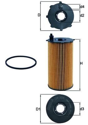 MAHLE OX354D | Yağ Filtresi Dodge Nitro 2 8 Crd 07-Jeep 04 -