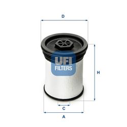 UFI 26.019.01 | Mazot Filtresi Jeep Cheroke 2.8 10-2.0 13-/ Grand Cherokee 3.0 Crd 10-Chevrolet Captiva Antara 12-14-(Oe)