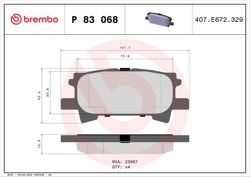 BREMBO P83068 | Fren Balata Arka (Lexus Rx 03-08)