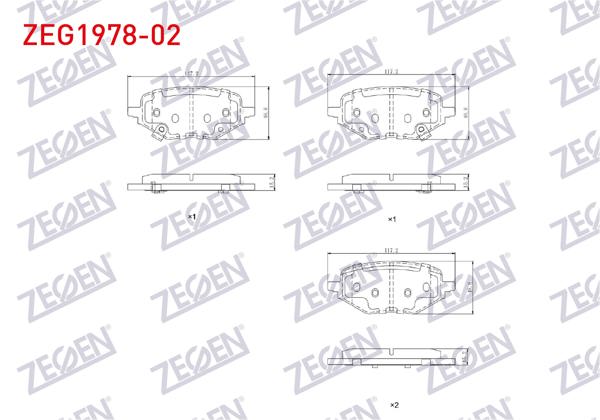 ZEGEN ZEG1978-02 | Fren Balata Arka Ikazlı Mg Zs-Zs Ev 2019 -