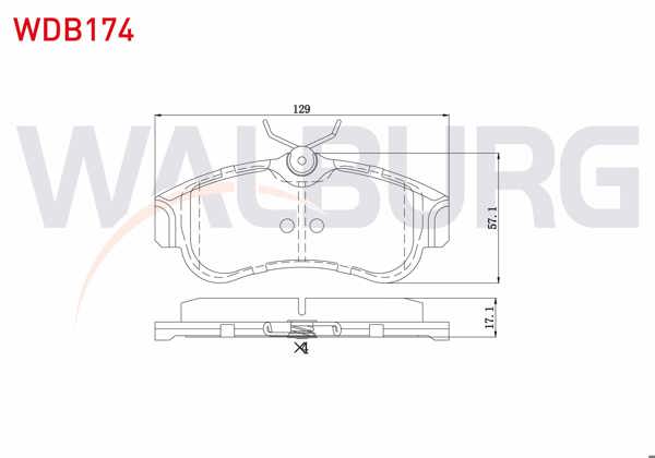 WALBURG WDB174 | Fren Balata Ön Nissan Primera (P11) 1.6İ 16V 1996-2001 / (P11) 1.8İ 16V 1996-2001 / (P11) 2.0İ 16V 1996-2001 / (P11) 2.0 TD 1996-2001 / Primera (P10) 2.0İ 1990-1998