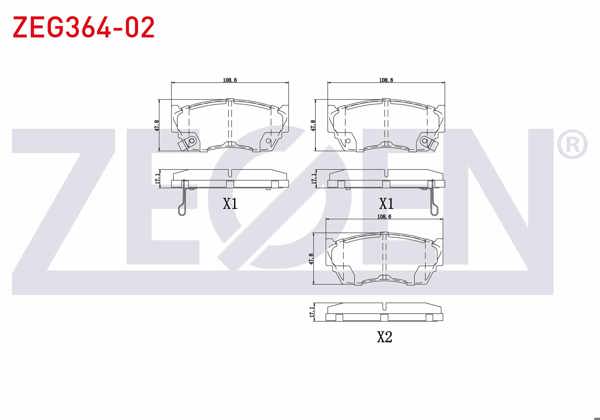 ZEGEN ZEG364-02 | Fren Balata Ön Nissan Sunny III (N14) 1.4İ 1990-1996 / Sunny III (N14) 1.6İ 1990-1996