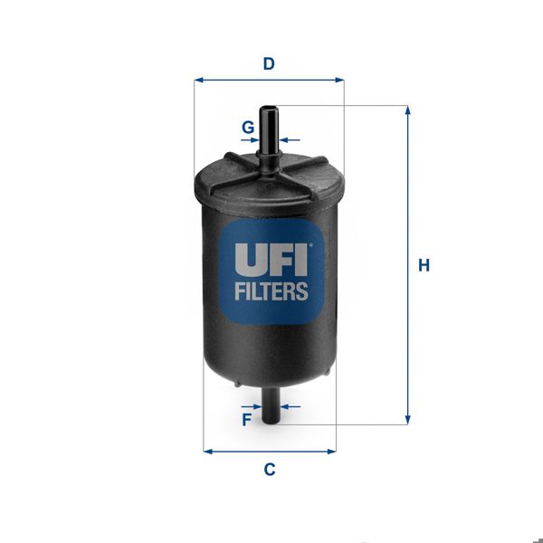 UFI 31.948.00 | Yakıt Filtre (Renault Clio-Megane-Laguna / Citroen C2-C3 1.4 1.6-C4 1.4 1.6 / Peugeot 206-207-307