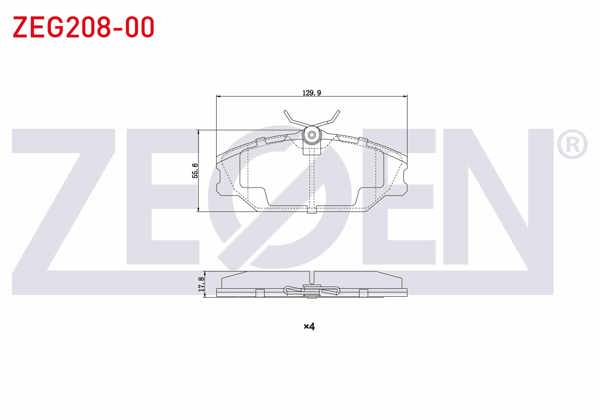 ZEGEN ZEG208-00 | Fren Balata Ön Renault Megane I 1996-2003 / Laguna I 1993-2001 / Safrane 1992-2000 / Scenic I 1999-2003