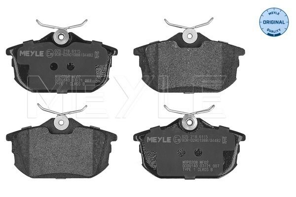 MEYLE 0252186115 | Fren Balatası Smart Arka Forfour Carisma / Colt