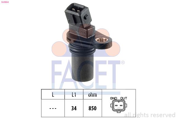 FACET 9.0354 | Şanzıman Devir Sensörü Smart Fortwo Coupe (450) 04 > 07 Roadster Coupe (452) 03 > 05 Cabrıo (450) 01 > 04